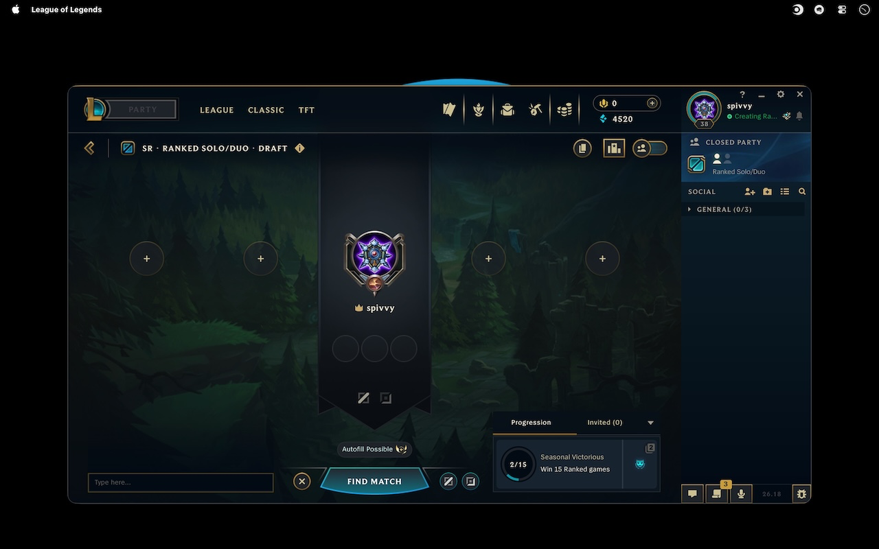 Farsight ready in the macOS menu bar alongside the League of Legends client